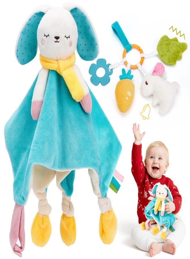 هاهالاند بطانية أمان للأطفال من هاهالاند، لعبة حسية معلقة من القطيفة مع عضاضة، خشخيشة وصوت خشخشة للأطفال من عمر 0-3-6-12 شهرًا، طقم عيد الميلاد للأولاد والبنات للعب والتدفئة - Image 1